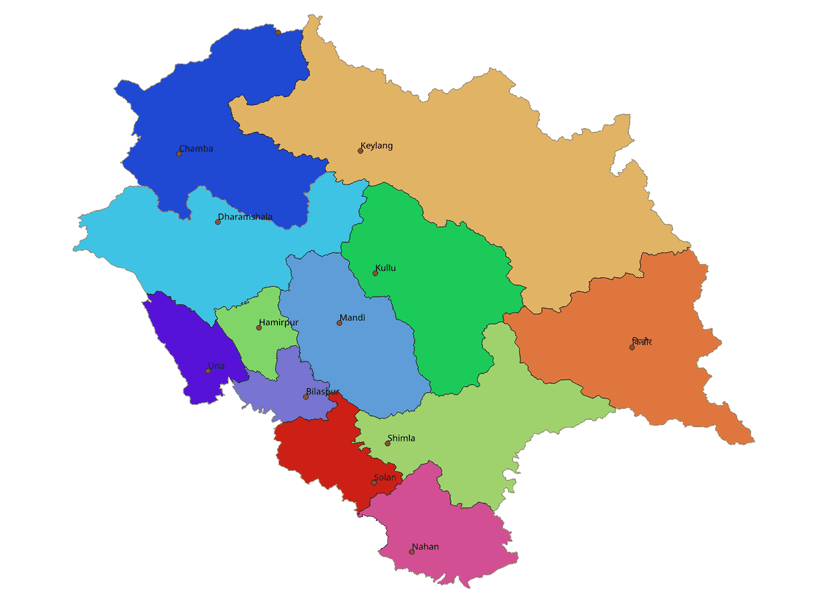 Map of Himachal Pradesh